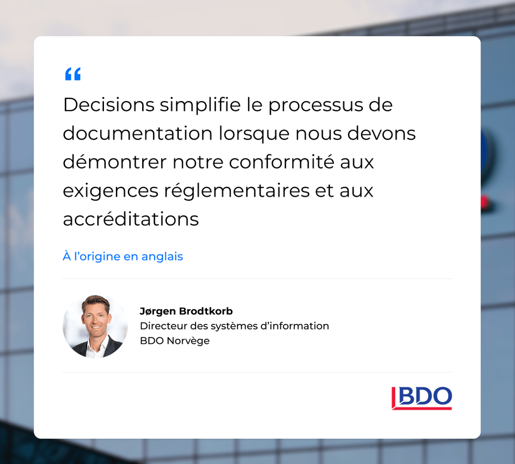 BDO Norway Testimonial French