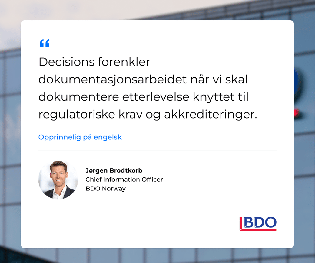 BDO Norway Testimonial Norwegian