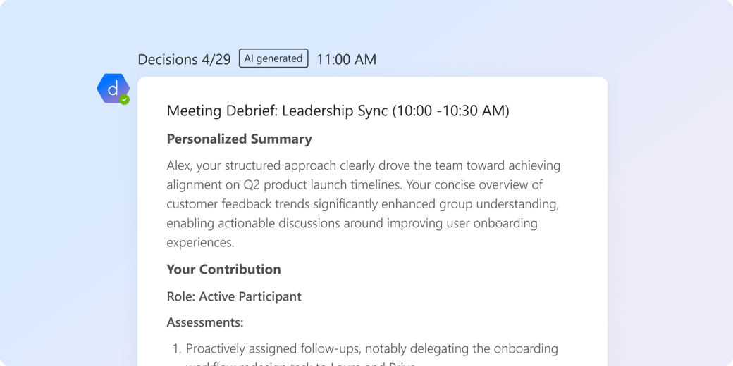 April 2025 Product Update - Personalized Debrief