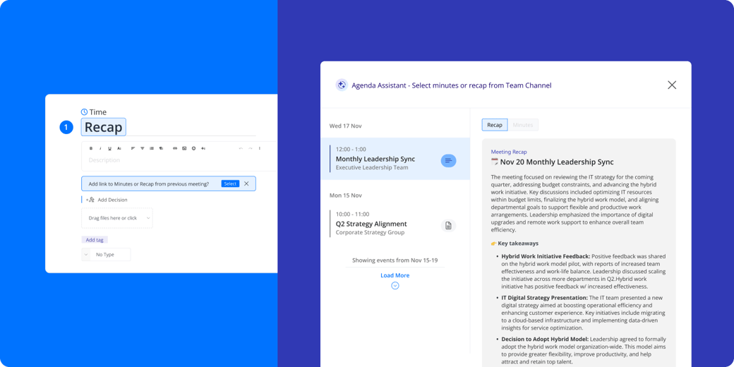 October 2025 Product Updates - Past Recaps or Minutes in Agendas